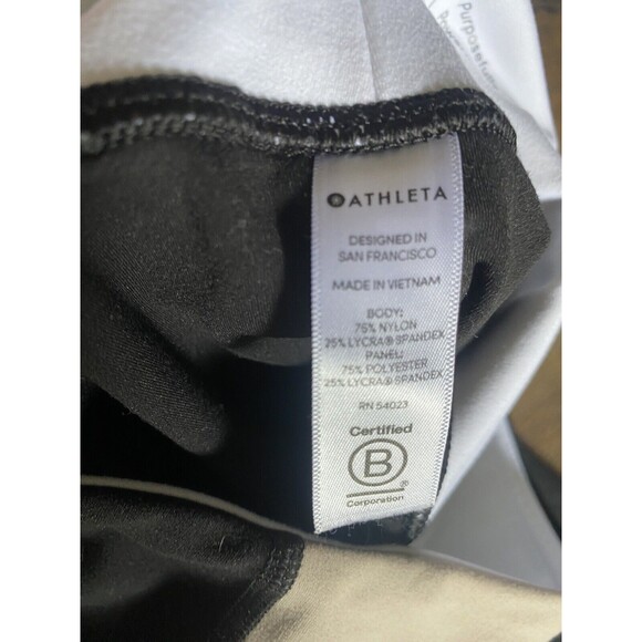 Athleta‎ Elation Asym 7/8 Tight Black Tan and White Leggings Size Medium - Picture 4 of 7